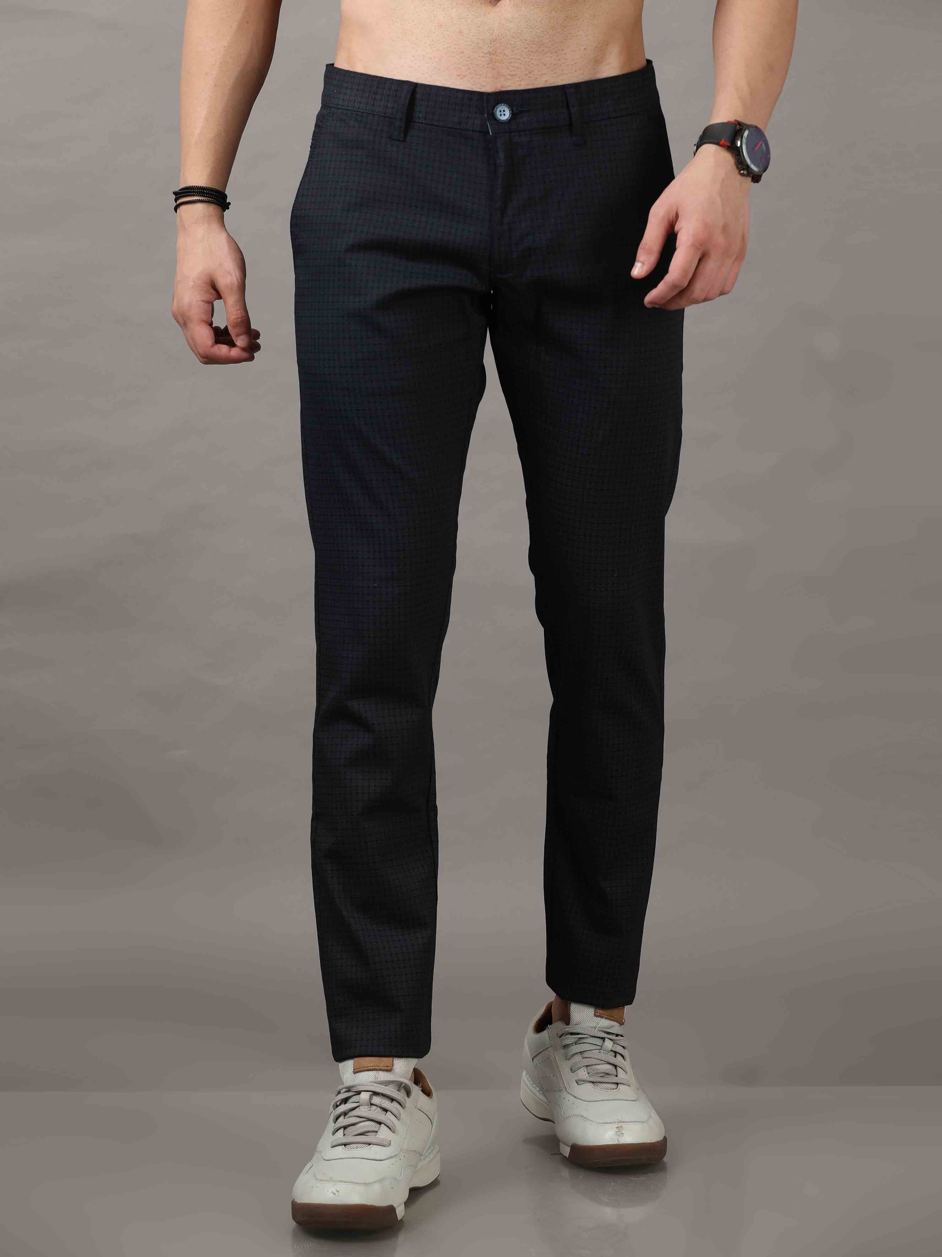 Buy online Black Polyester Flat Front Trousers Formal from Bottom Wear for  Men by Inspire for ₹669 at 55% off | 2024 Limeroad.com